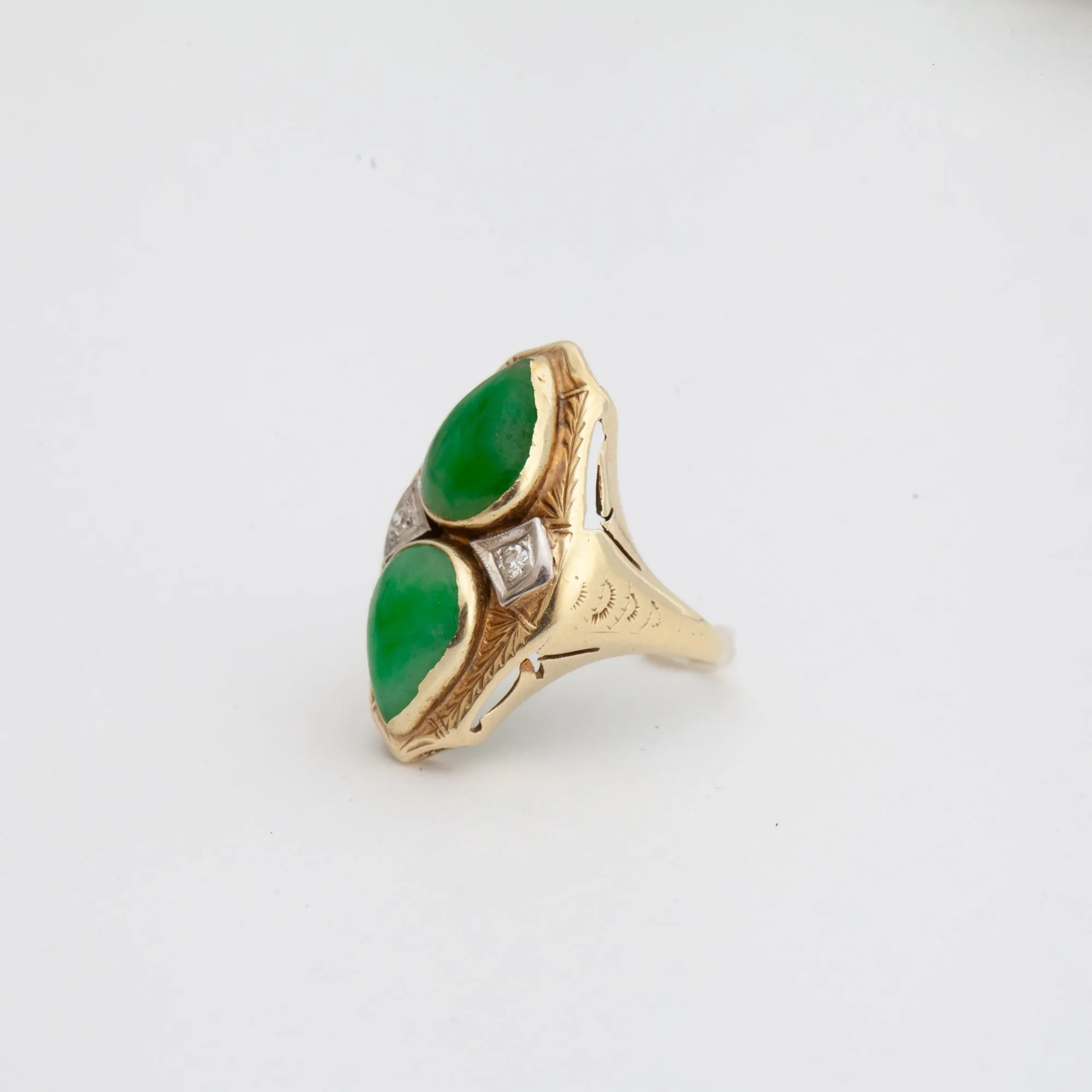 Jade Cabochon Cocktail Ring