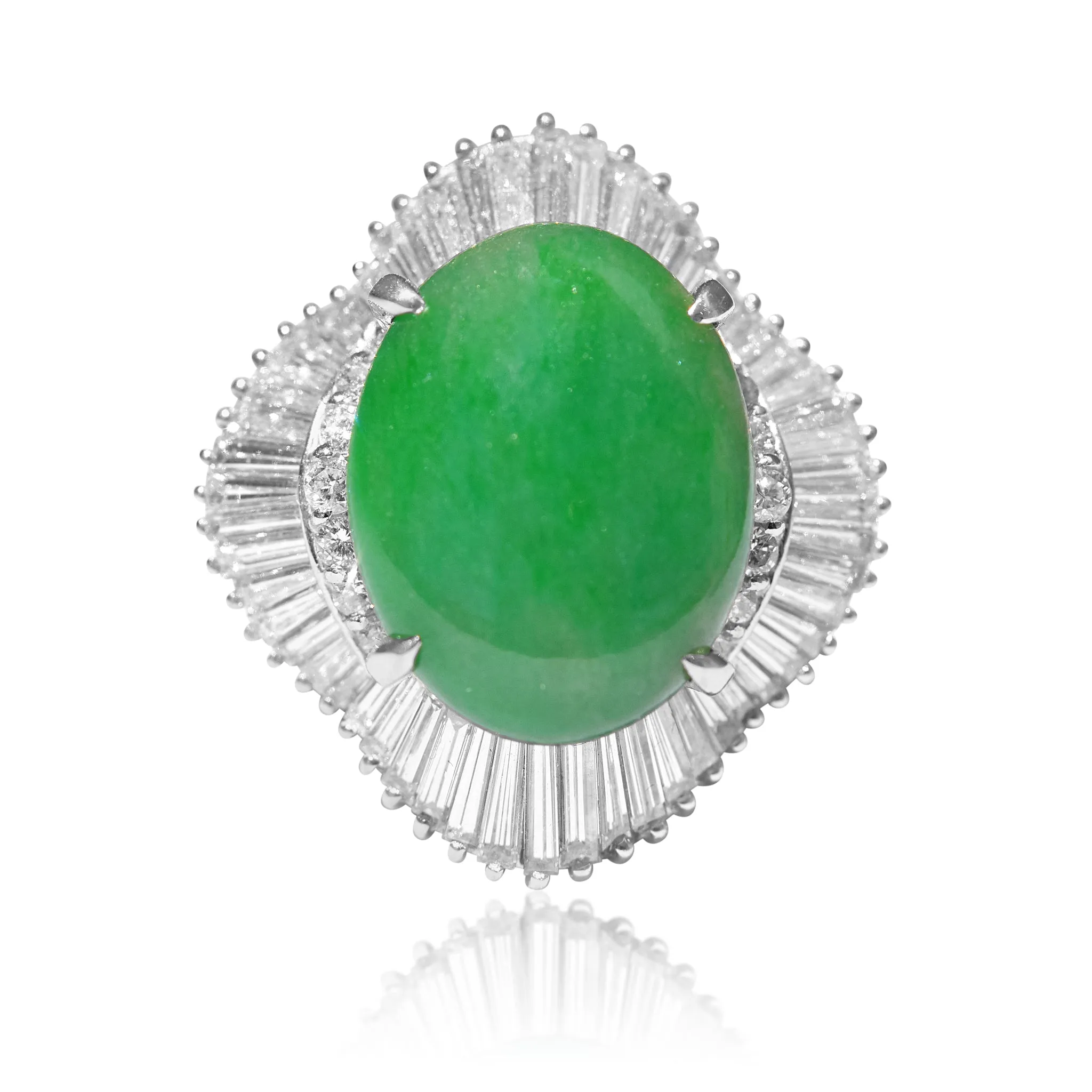 Jade Flower Diamond Ring