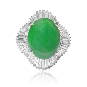 Jade Flower Diamond Ring