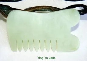 Jade Gua Sha Tool with Comb for Scalp and Hair  #10