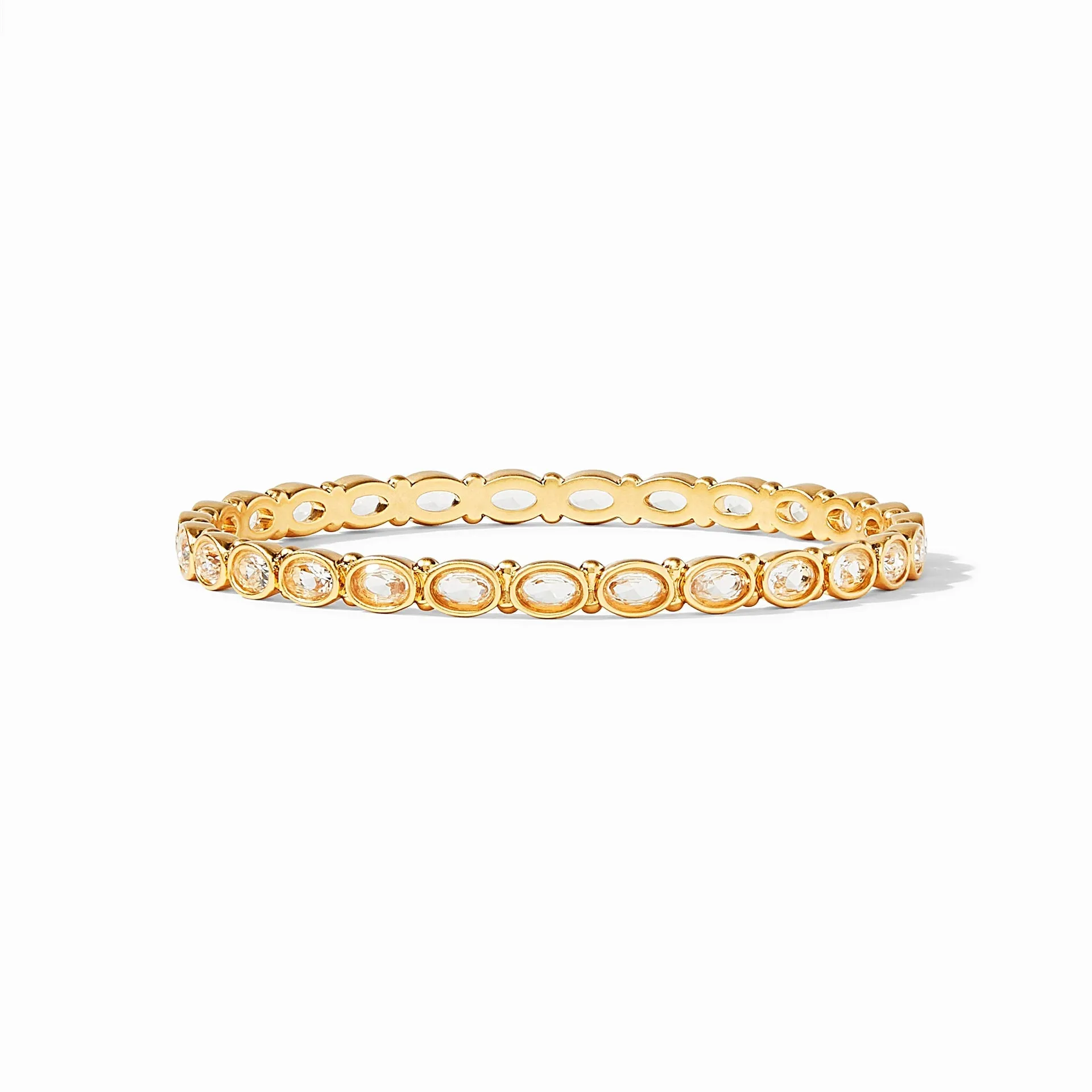 Julie Vos "Mykonas" Bangle- Gold Clear Crystal- Medium