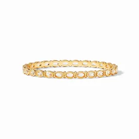 Julie Vos "Mykonas" Bangle- Gold Clear Crystal- Medium