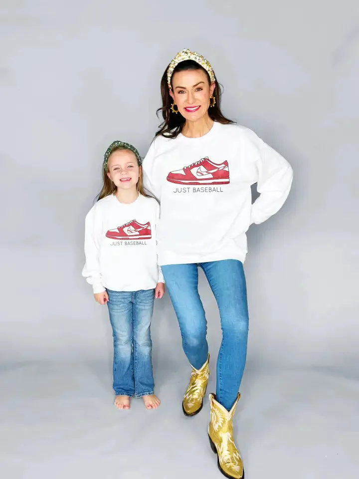 JUST BASEBALL WHITE SWEATSHIRT | WOMEN'S + YOUTH