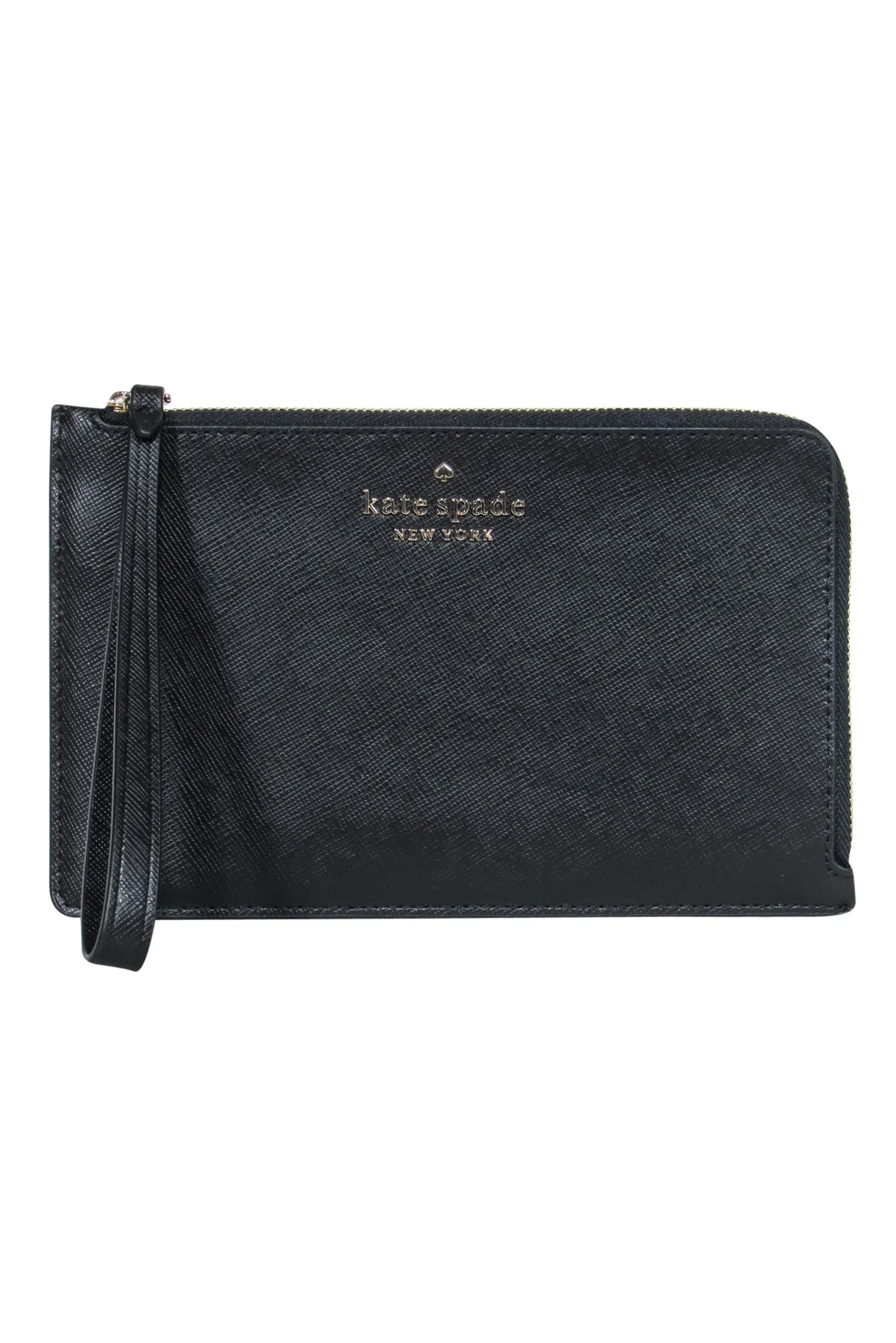 Kate Spade - Black Textured Leather Wristlet