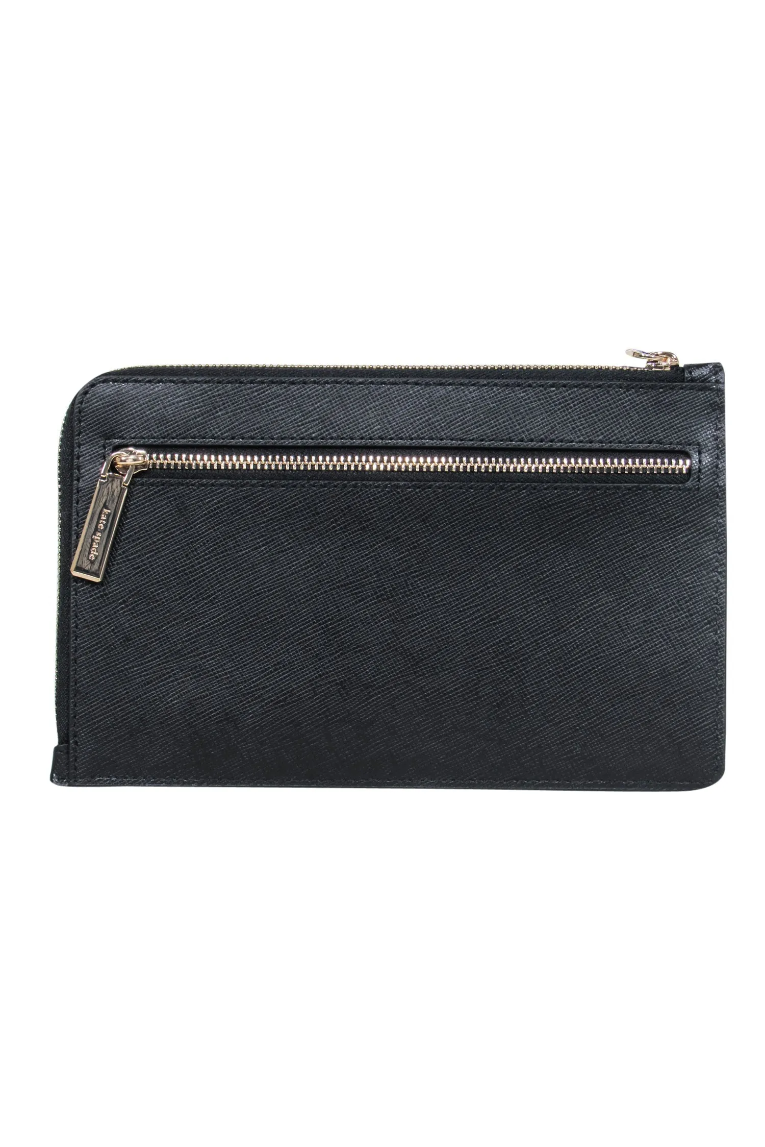 Kate Spade - Black Textured Leather Wristlet