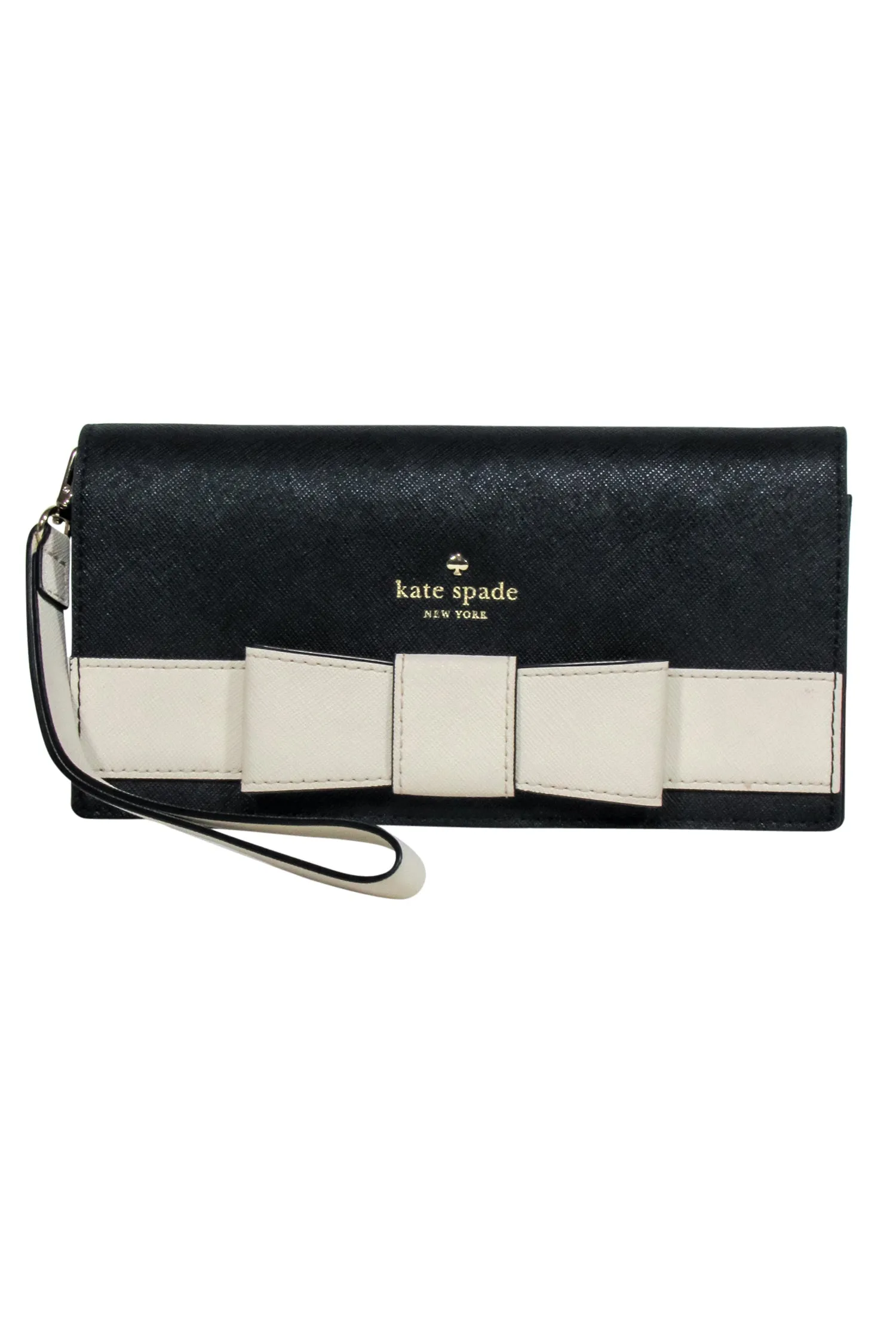 Kate Spade - Black w/ Cream Bow Wristlet