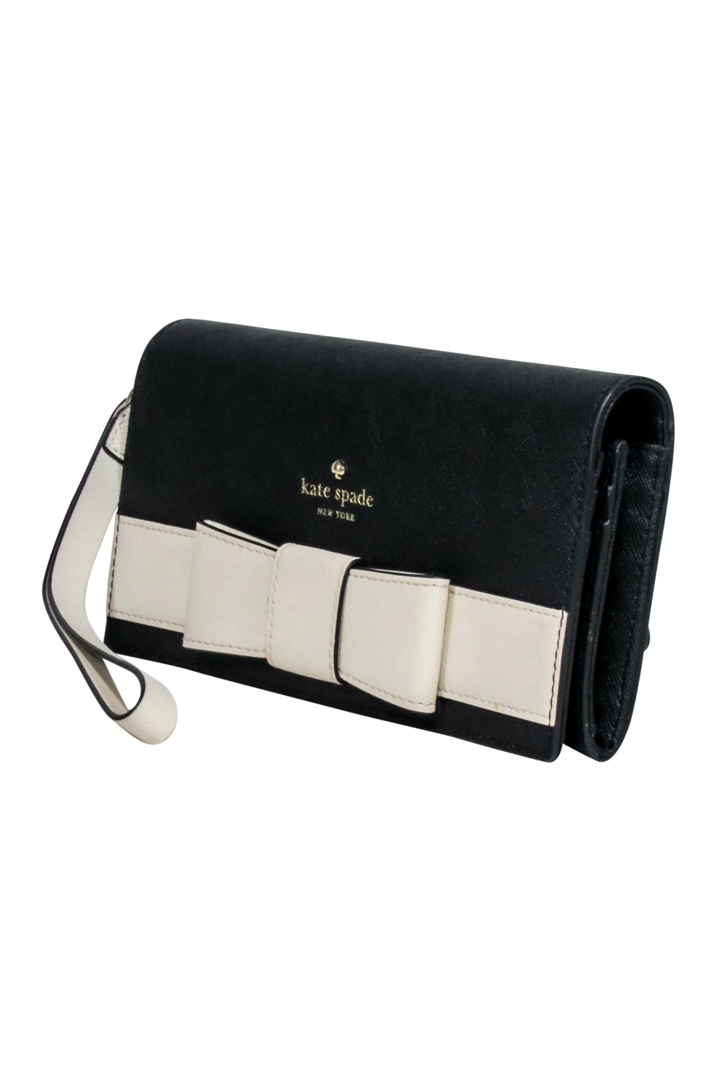 Kate Spade - Black w/ Cream Bow Wristlet