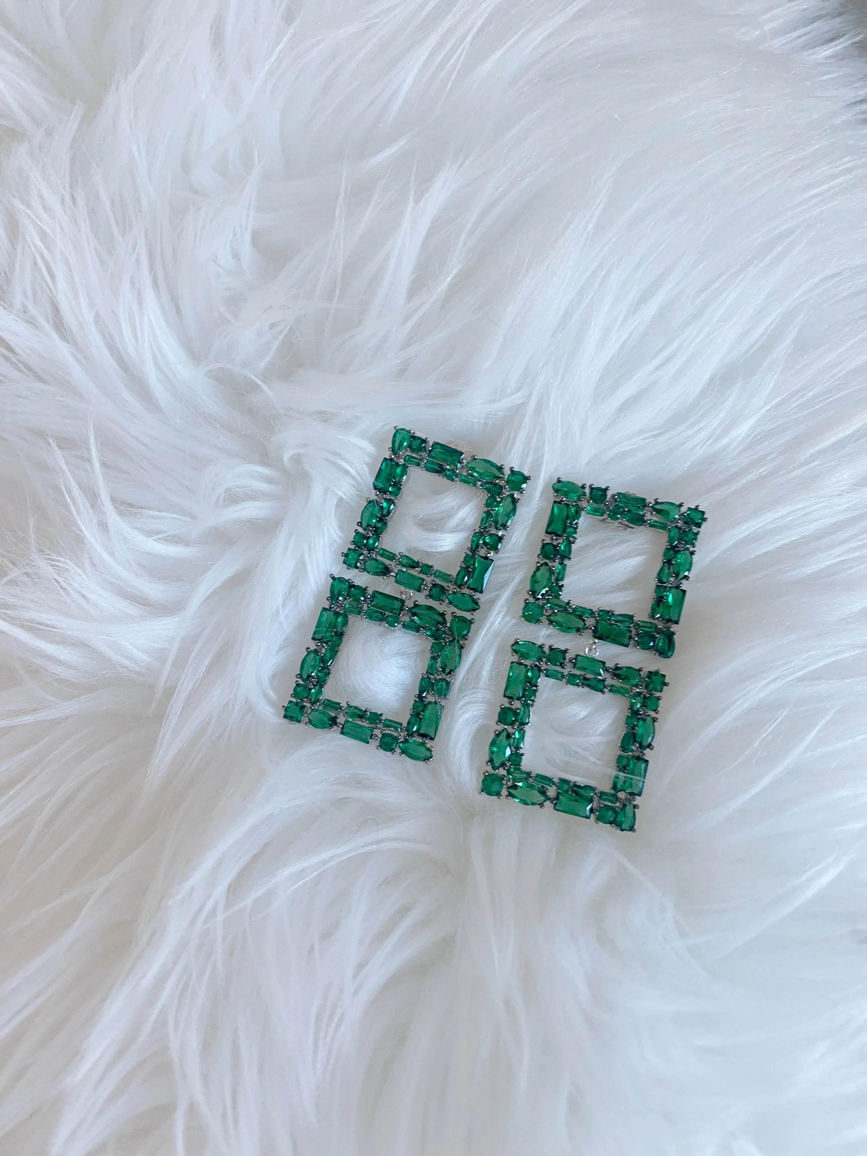 KAYLA EMERALD GREEN DROP EARRINGS BY NICKHO REY