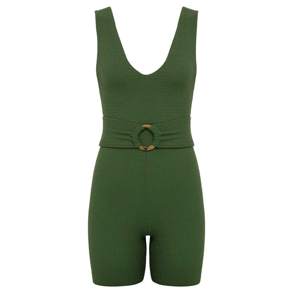 Kim Onesie | Olive Micro Scrunch