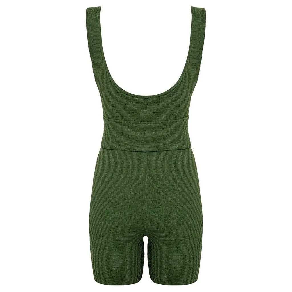 Kim Onesie | Olive Micro Scrunch