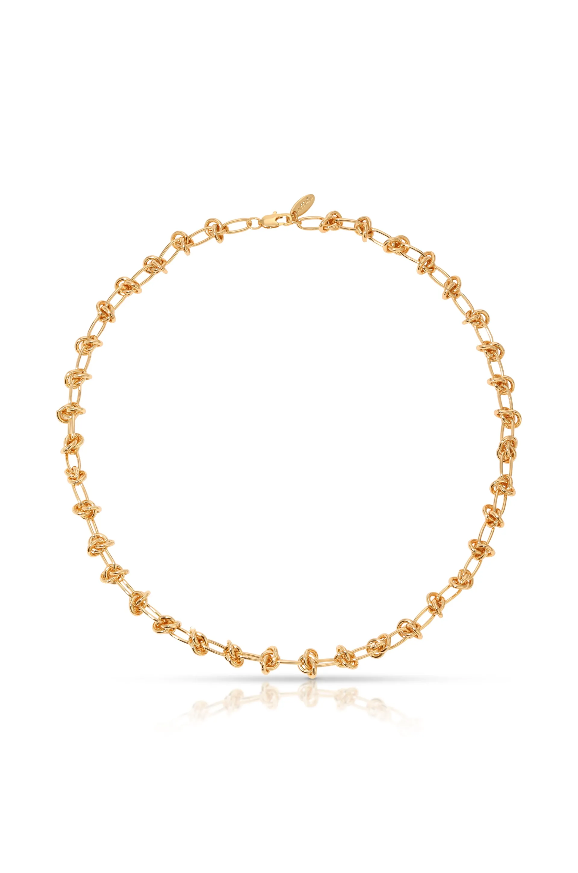 Knotted Chain 18k Gold Plated Necklace