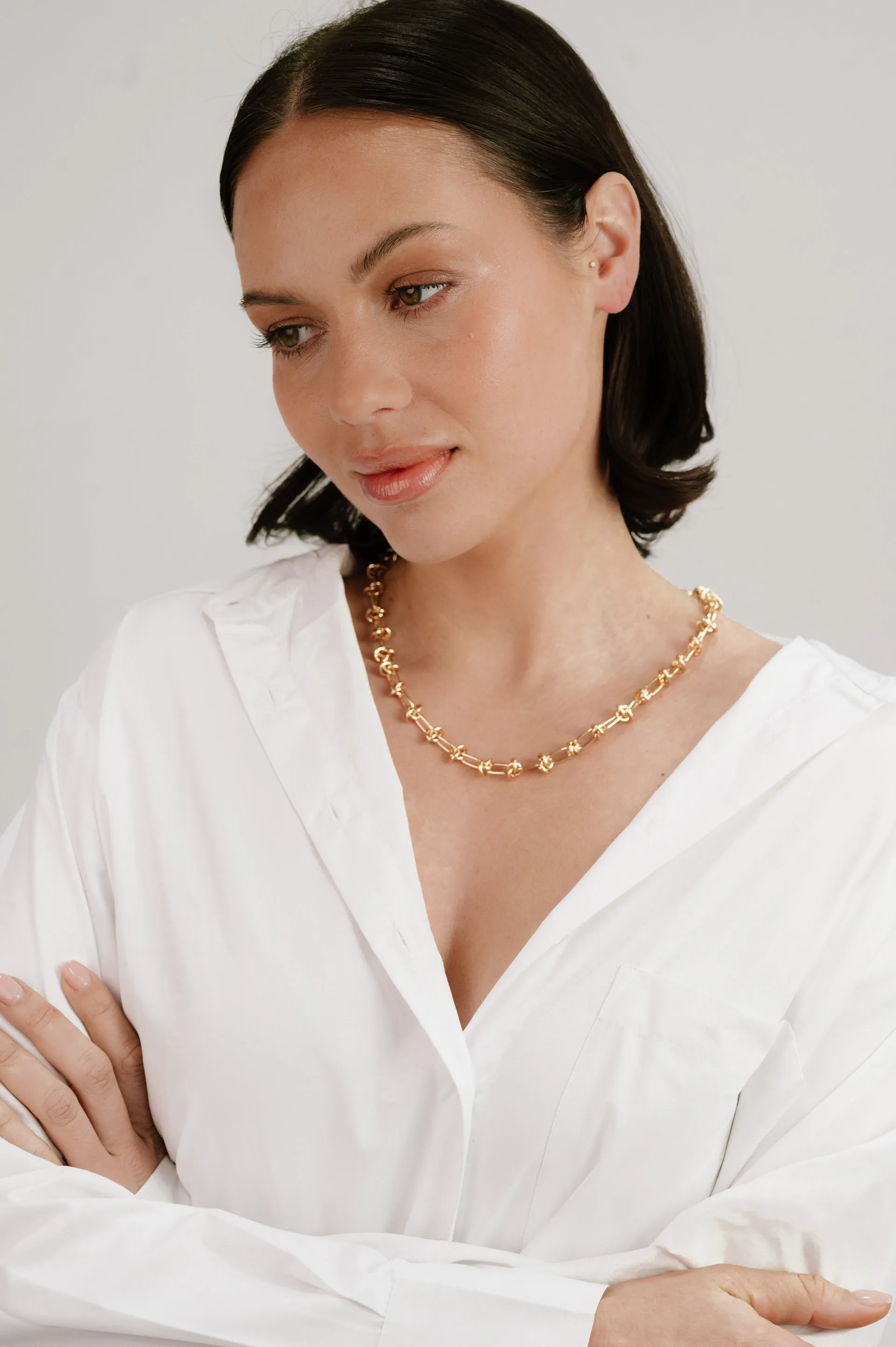 Knotted Chain 18k Gold Plated Necklace