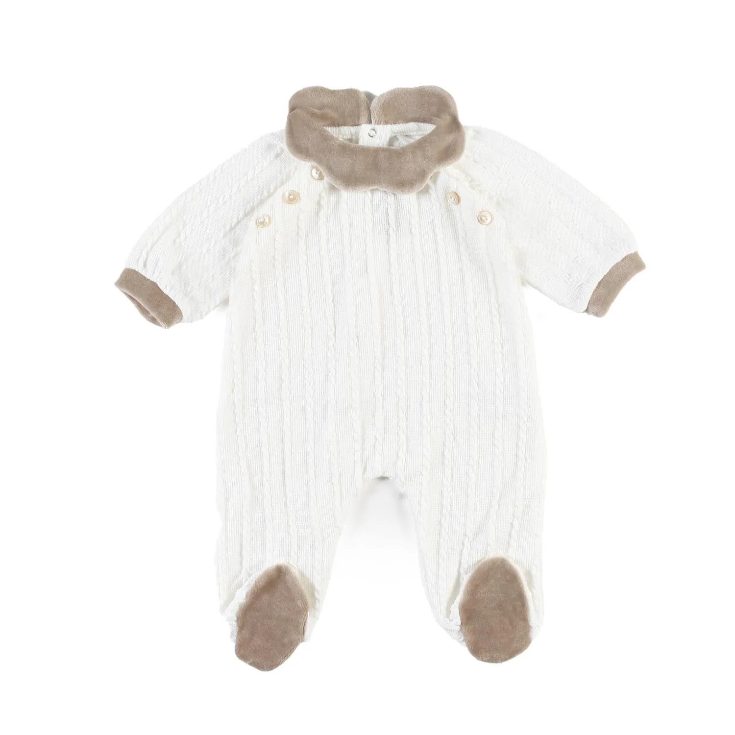 La Stupenderia La Stupenderia White And Beige Unisex Onesie