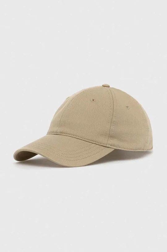 Lacoste cotton baseball cap green color smooth