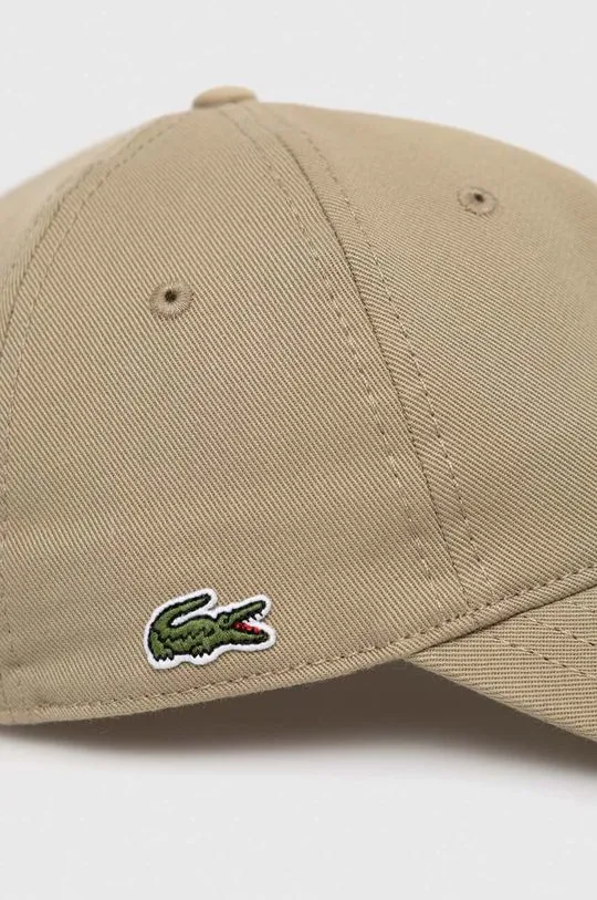 Lacoste cotton baseball cap green color smooth