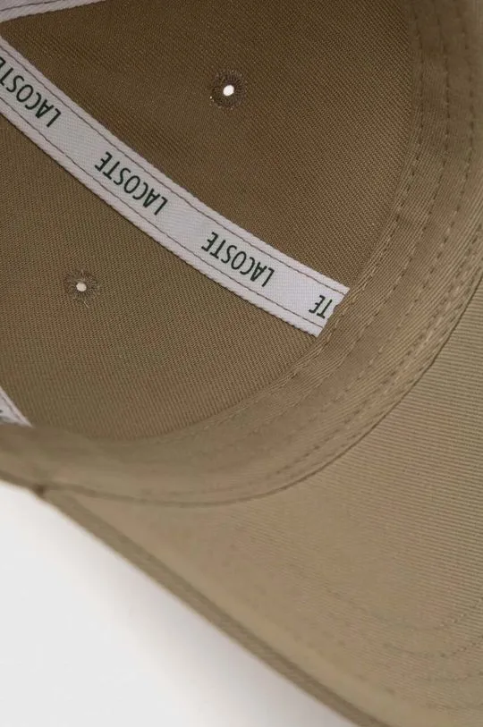 Lacoste cotton baseball cap green color smooth