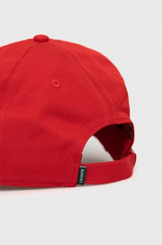 Lacoste cotton baseball cap red color