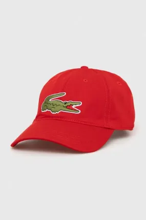 Lacoste cotton baseball cap red color