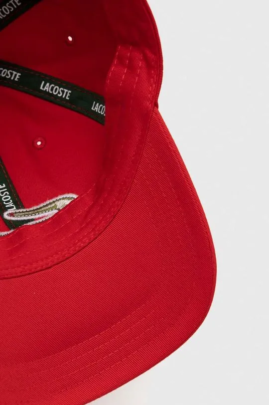 Lacoste cotton baseball cap red color