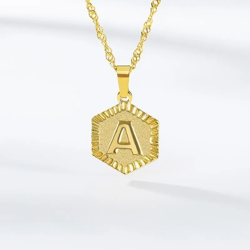 Letter Necklace with Custom Gold Initial Pendant