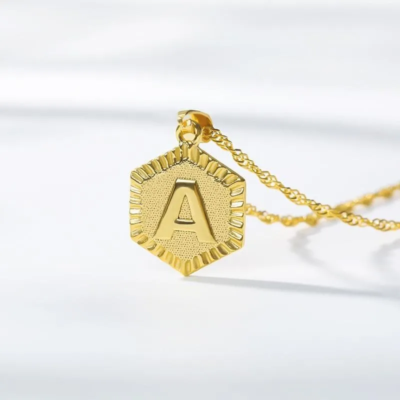 Letter Necklace with Custom Gold Initial Pendant