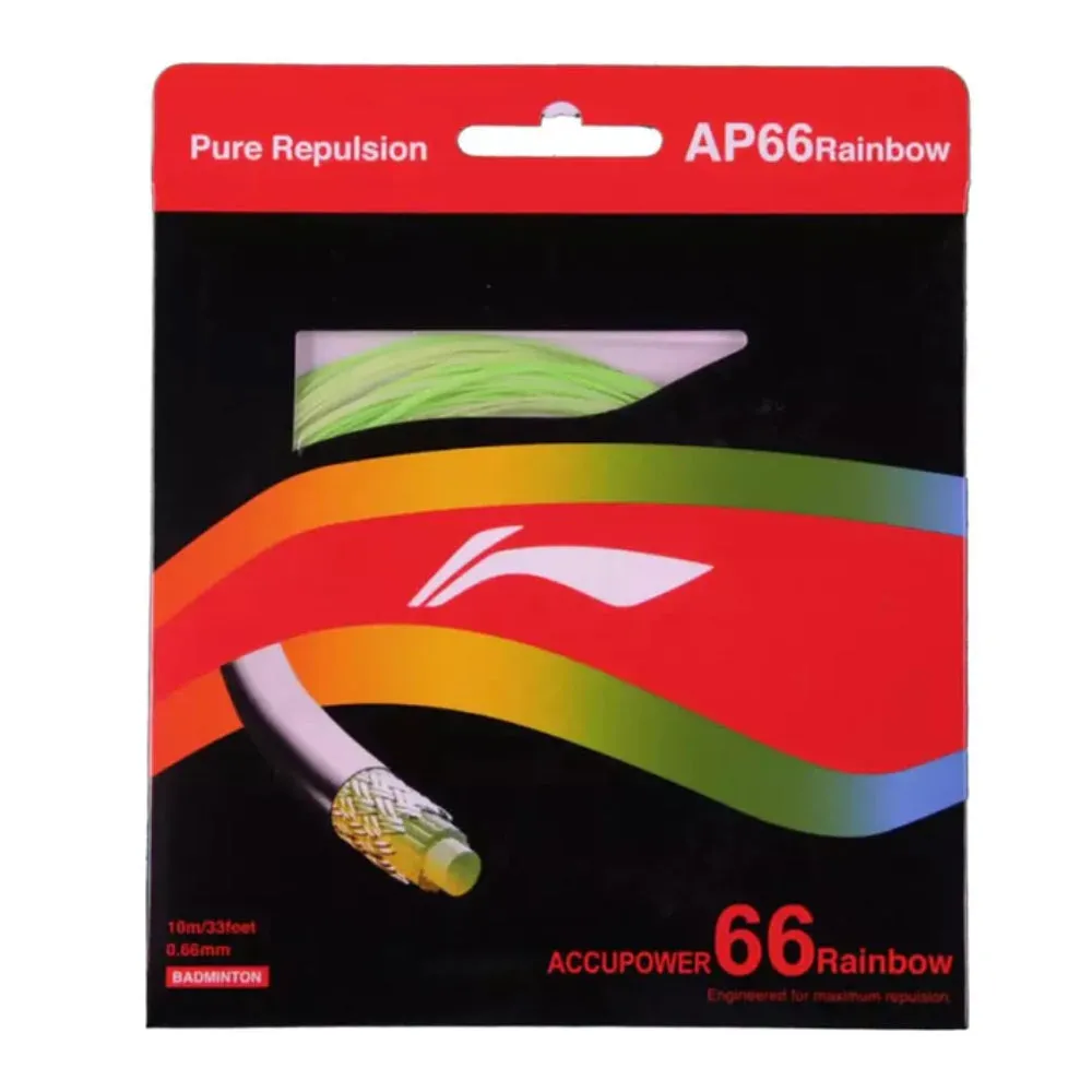 Li-Ning AP66 Rainbow Badminton String (Yellow/Green)