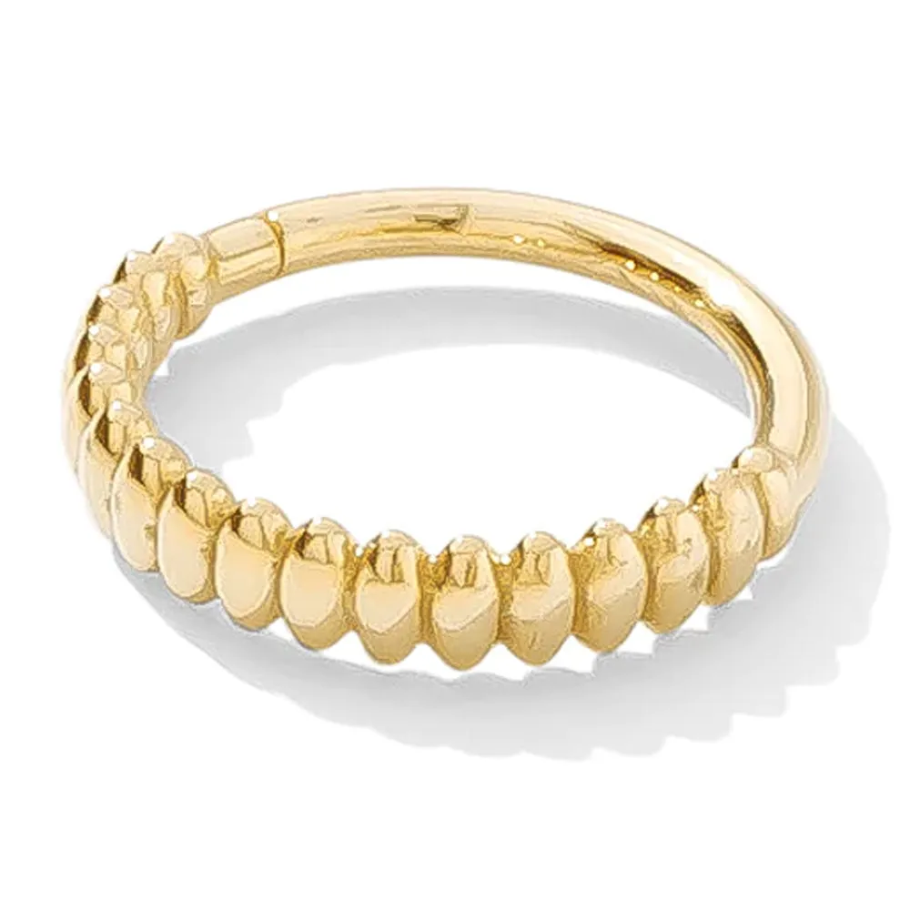 Linear Continuous Ring in Gold