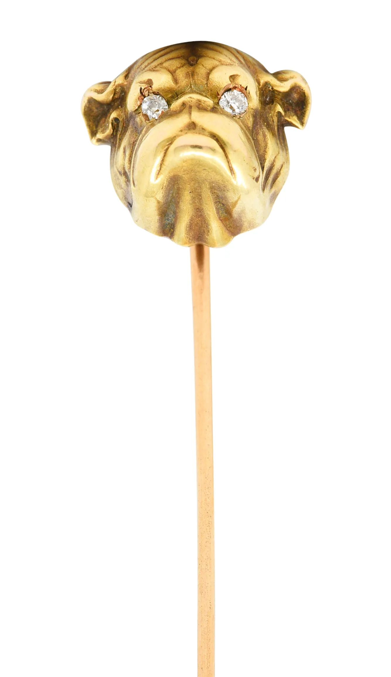 Link & Angell Diamond 14 Karat Gold Bulldog Stickpin