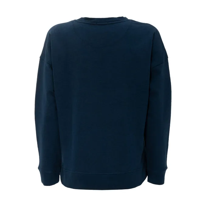 LOOSE CREW NECK SWEATSHIRT Woman Peacock Blue 