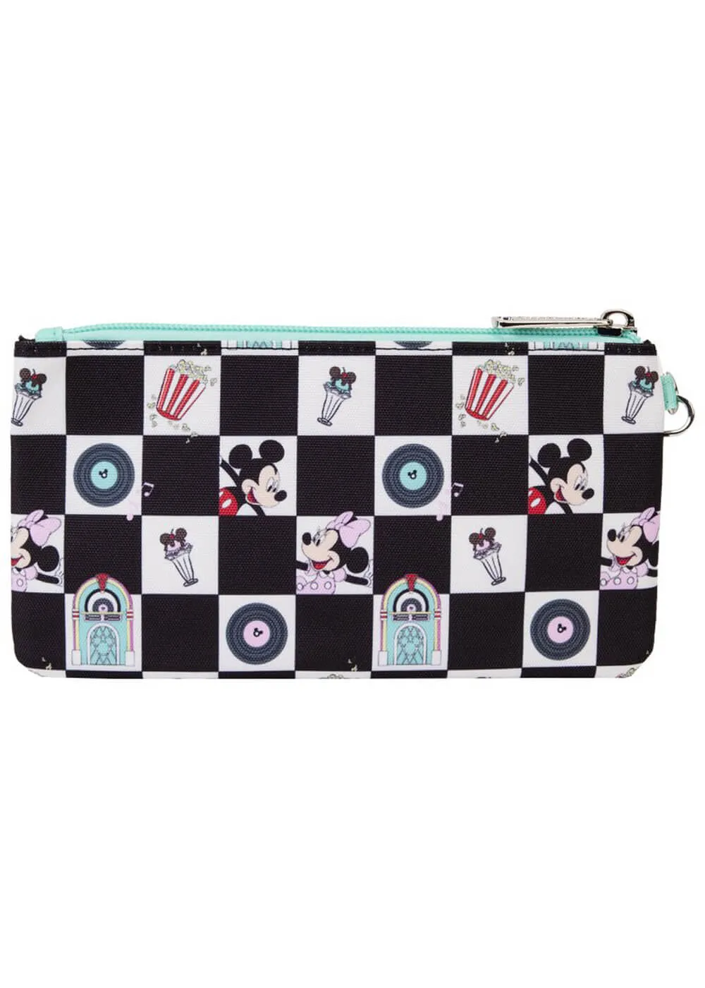 Loungefly Disney Mickey and Minnie Date Night Diner AOP Wristlet Wallet Multi