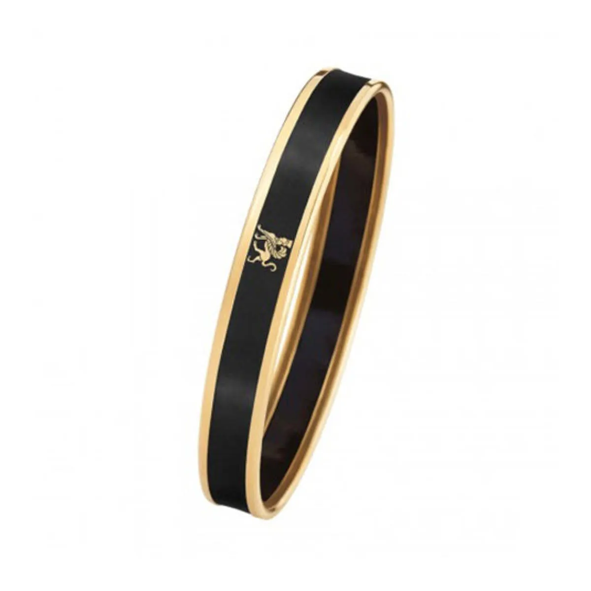 Mademoiselle Monochrome Bordered Bangle - Midnight Black