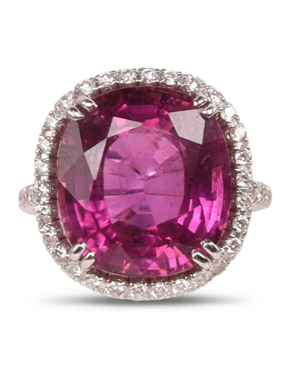 Magenta Tourmaline Diamond Ring