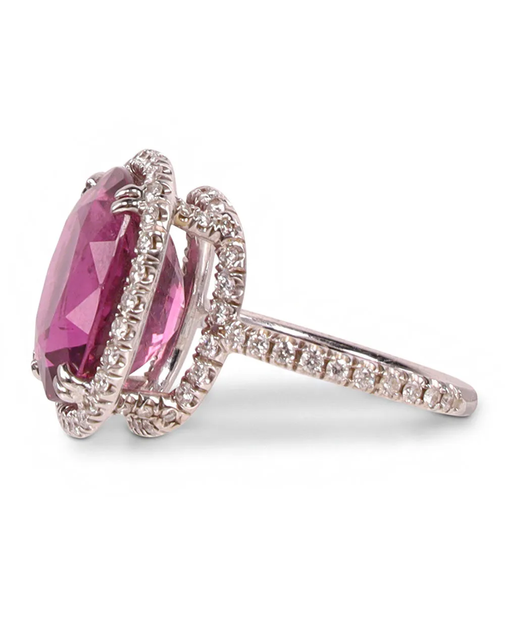 Magenta Tourmaline Diamond Ring