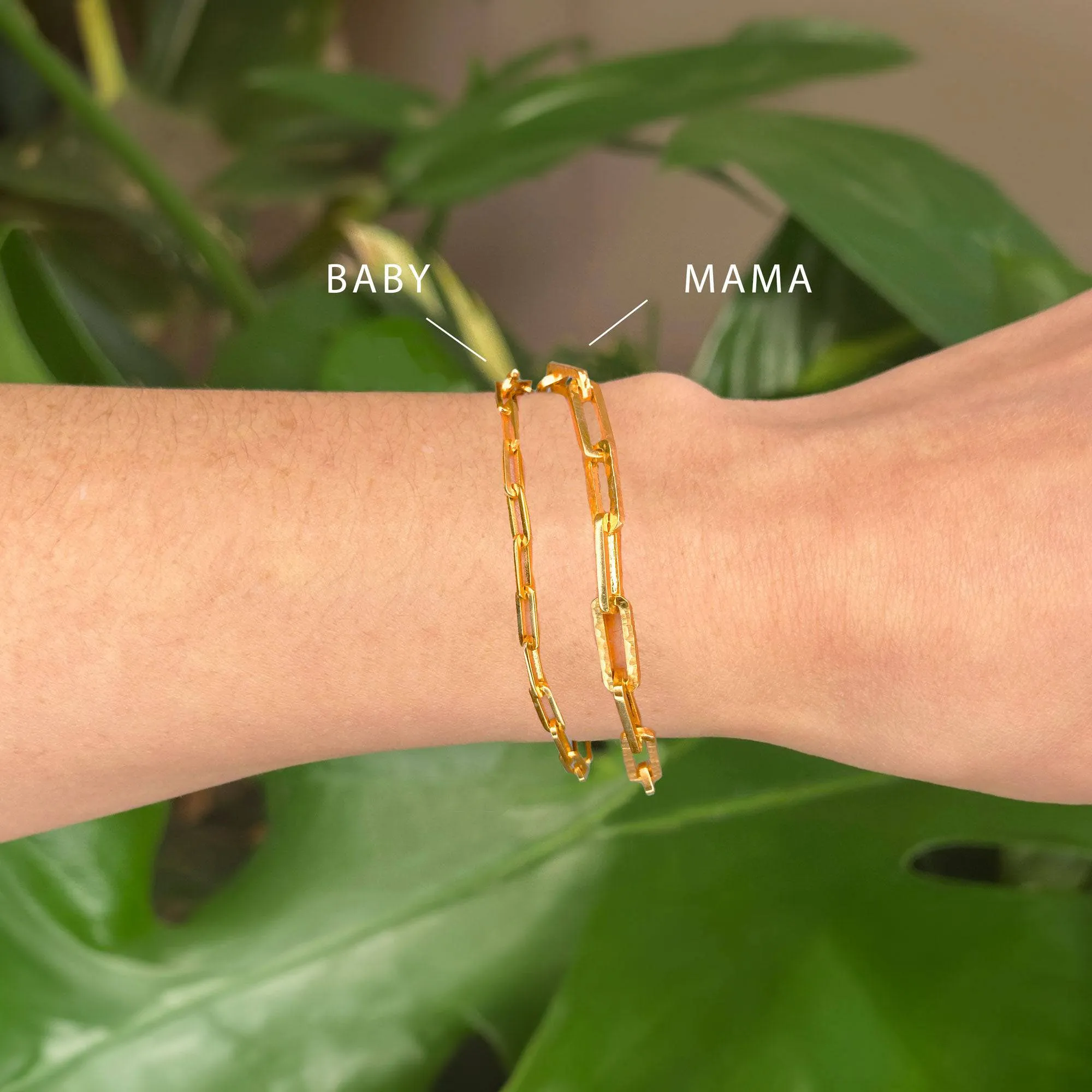 Mama Paperclip Gold Vermeil Bracelet 8''