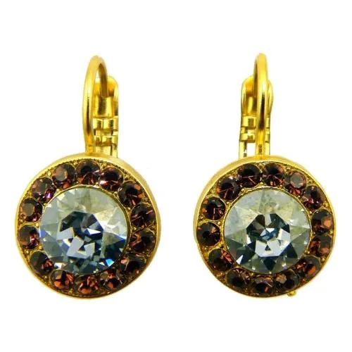 Mariana Handmade Swarovski Crystal Gold Earrings 1129 1016 Topaz Indian Sapphire