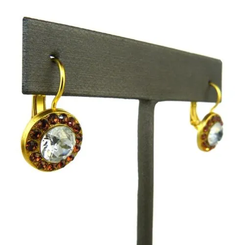 Mariana Handmade Swarovski Crystal Gold Earrings 1129 1016 Topaz Indian Sapphire