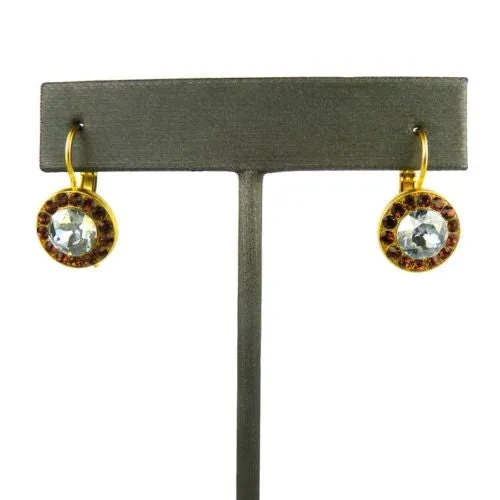 Mariana Handmade Swarovski Crystal Gold Earrings 1129 1016 Topaz Indian Sapphire