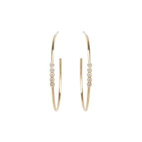 Medium Bezel Diamond Hoops