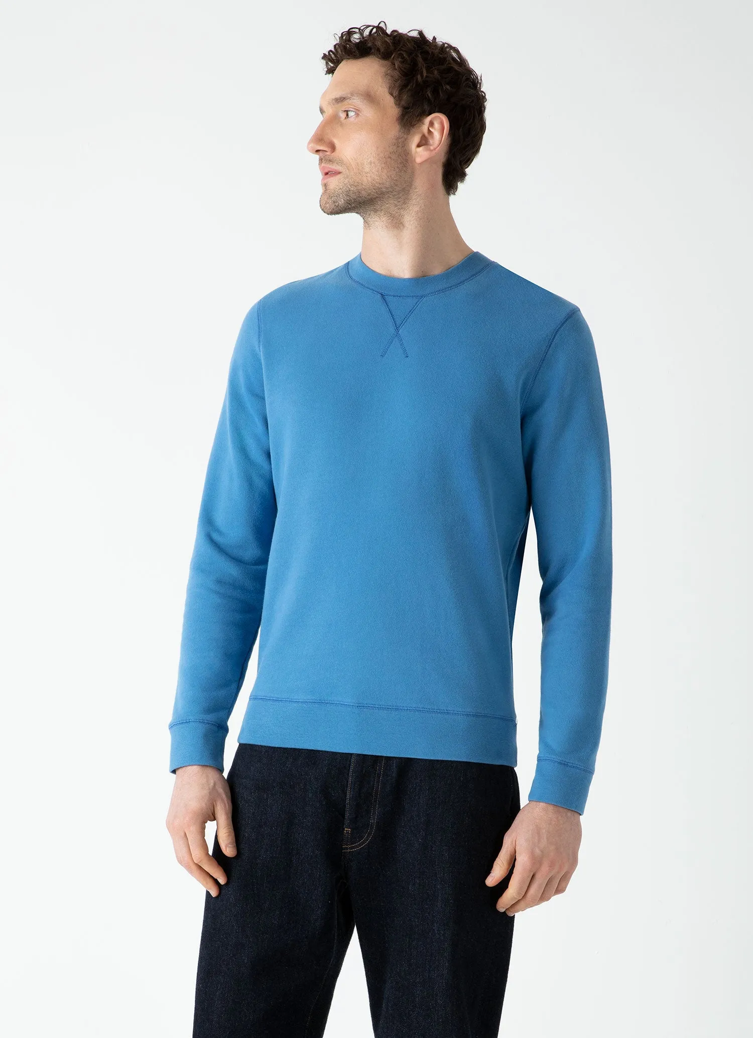 Men's Loopback Sweatshirt in Blue Jean