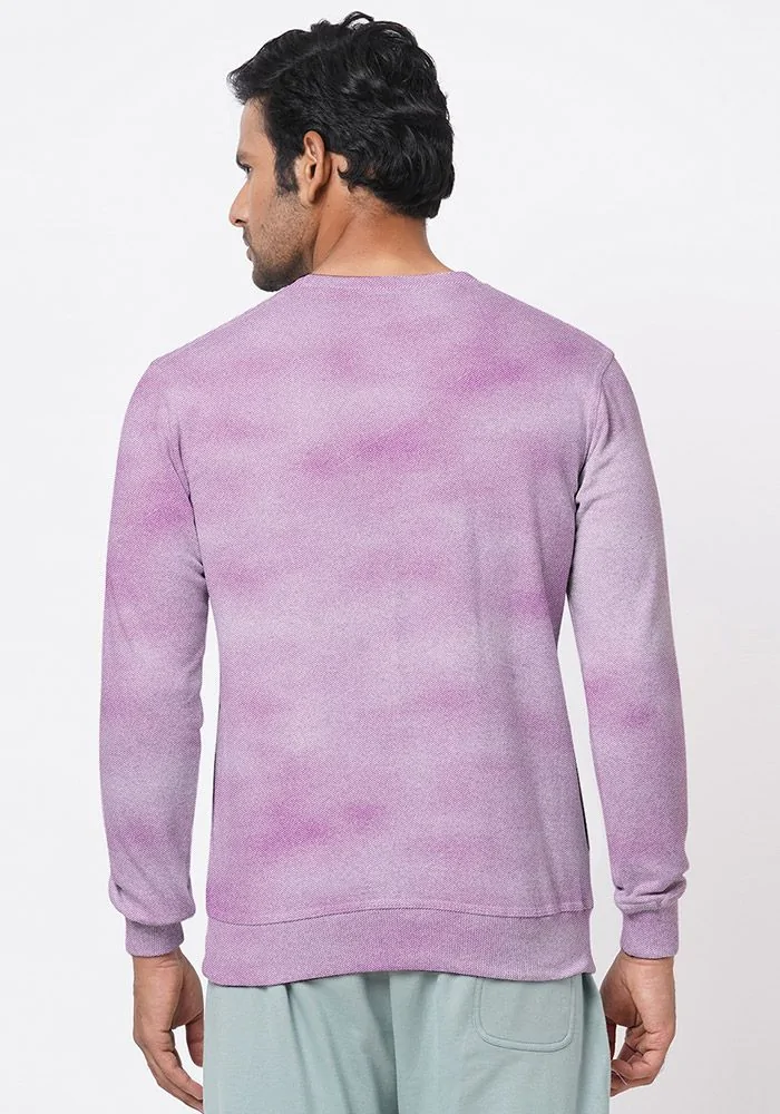 Mens Textured Sweatshirt-Orchid Pink