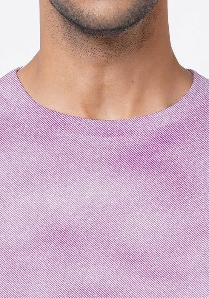 Mens Textured Sweatshirt-Orchid Pink