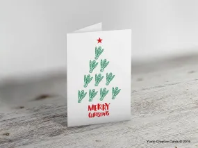 'Merry Christmas' Yumo Tree Badminton Greeting Card