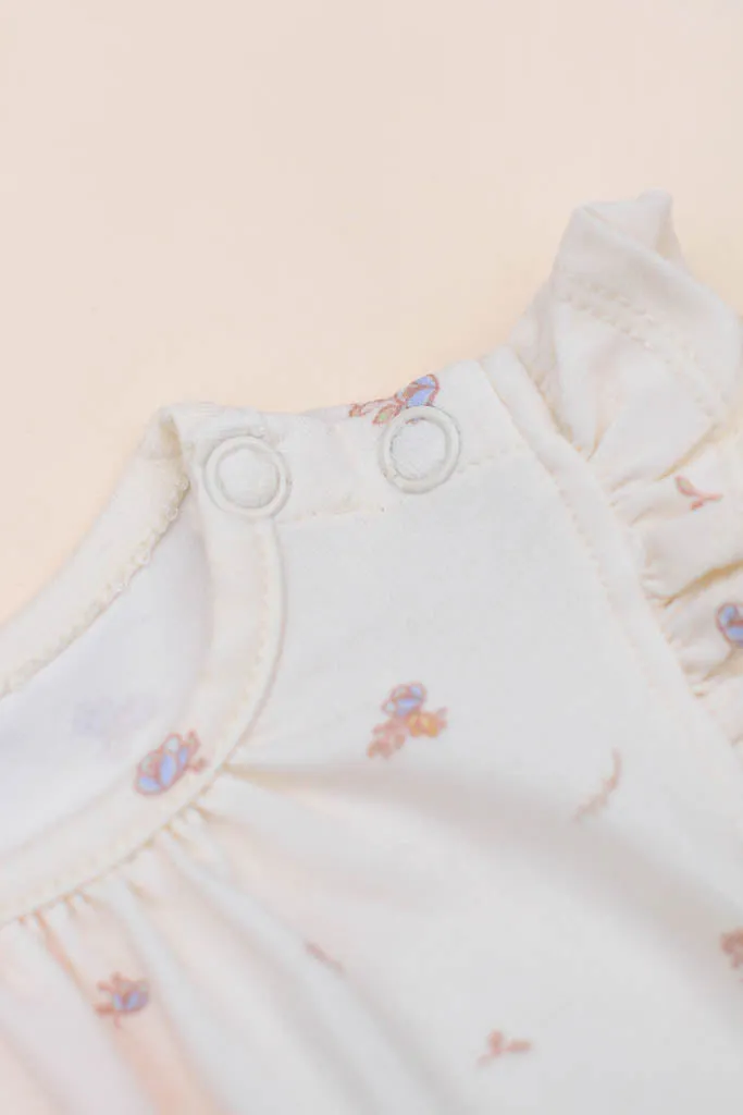 Millie Onesie - Cream Freesias