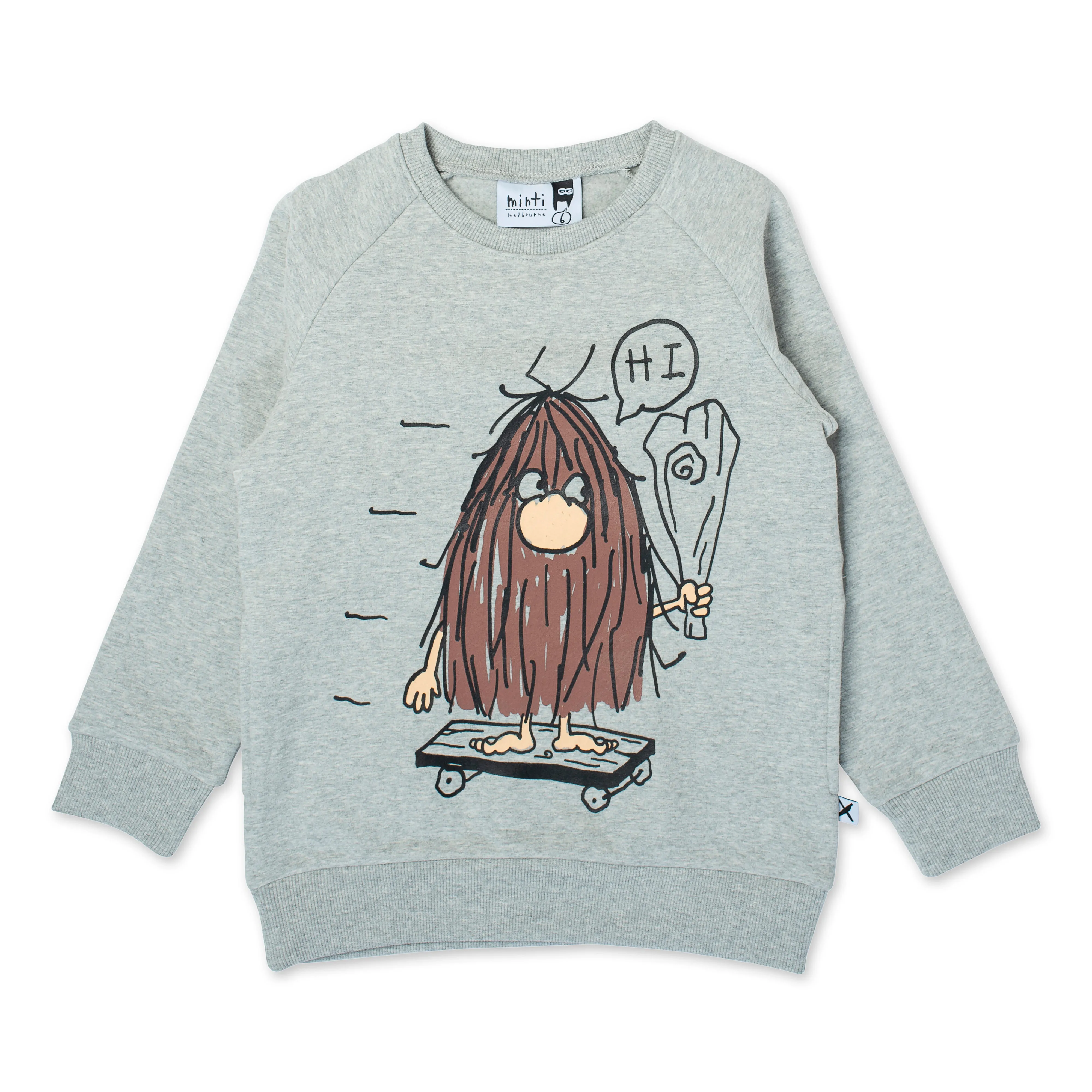 Minti Caveman Skater Crew - Grey Marle