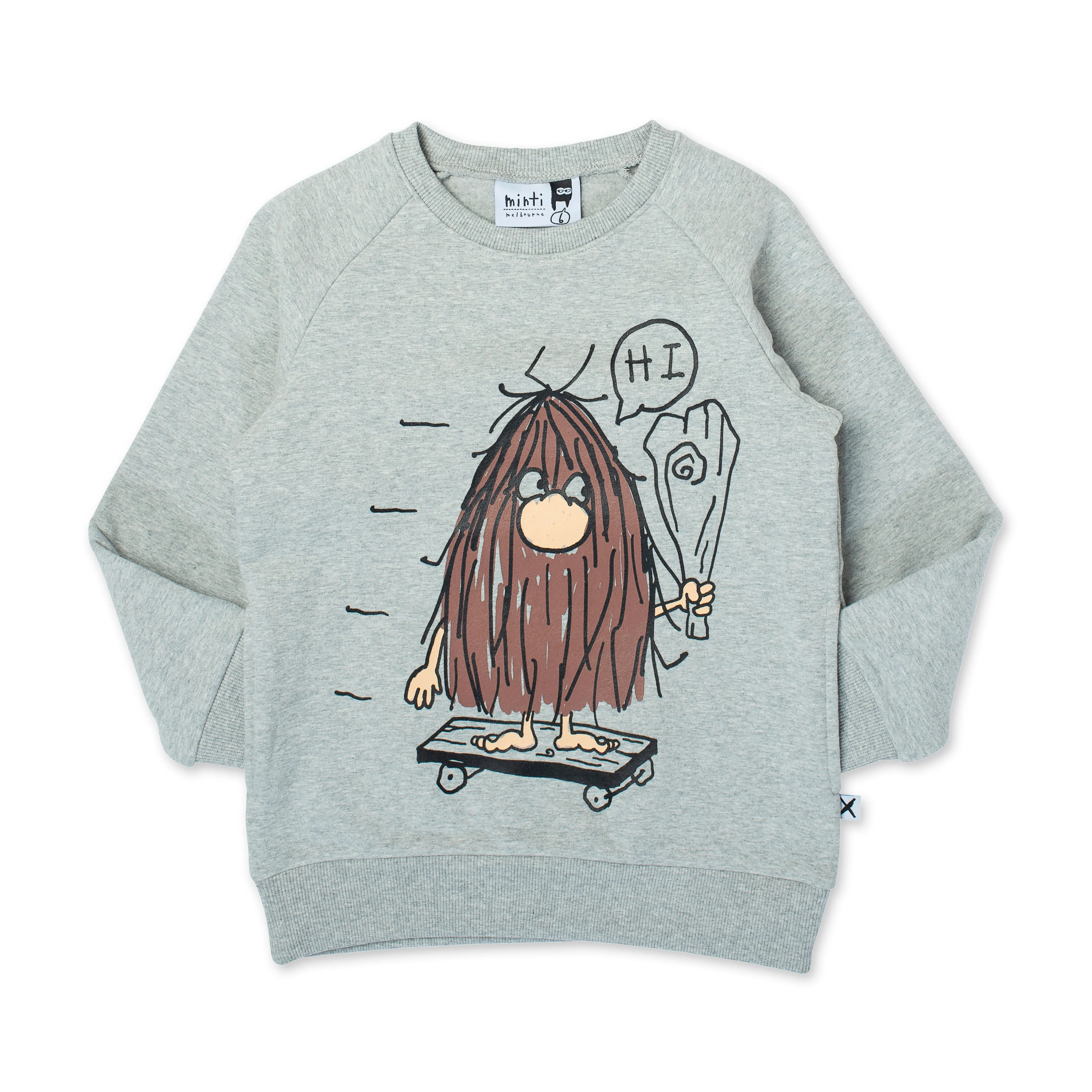 Minti Caveman Skater Crew - Grey Marle