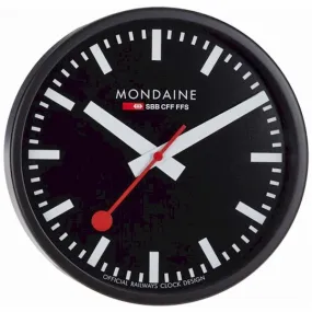 Mondaine Clocks A990.CLOCK.64SBB Black Analog Wall Clock