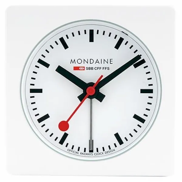 Mondaine Clocks A996.ALIG.10SBB White Analog Alarm Clock