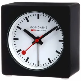 Mondaine Clocks A996.ALIG.20SBB Black Analog Alarm Clock