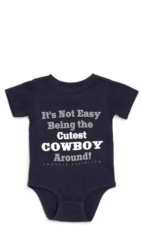 Moss Brothers Cowboys Unlimited Infant Navy Cutest Cowboy Around Short Sleeve Onesie