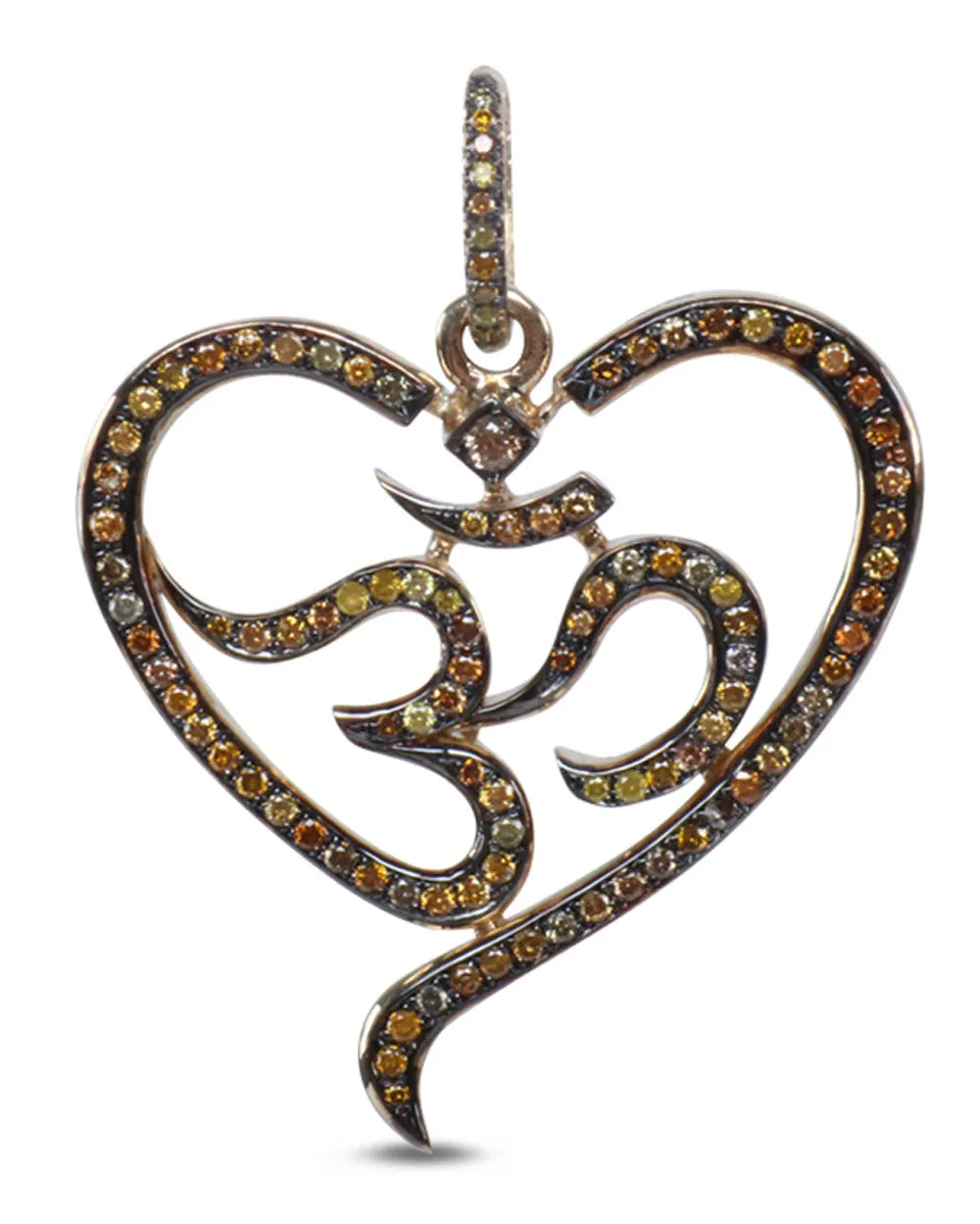 Multi Diamond OM Heart Pendant